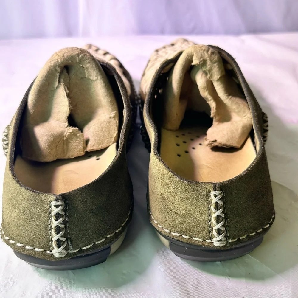Nike Women's Taupe Suede & Cream Woven Mule